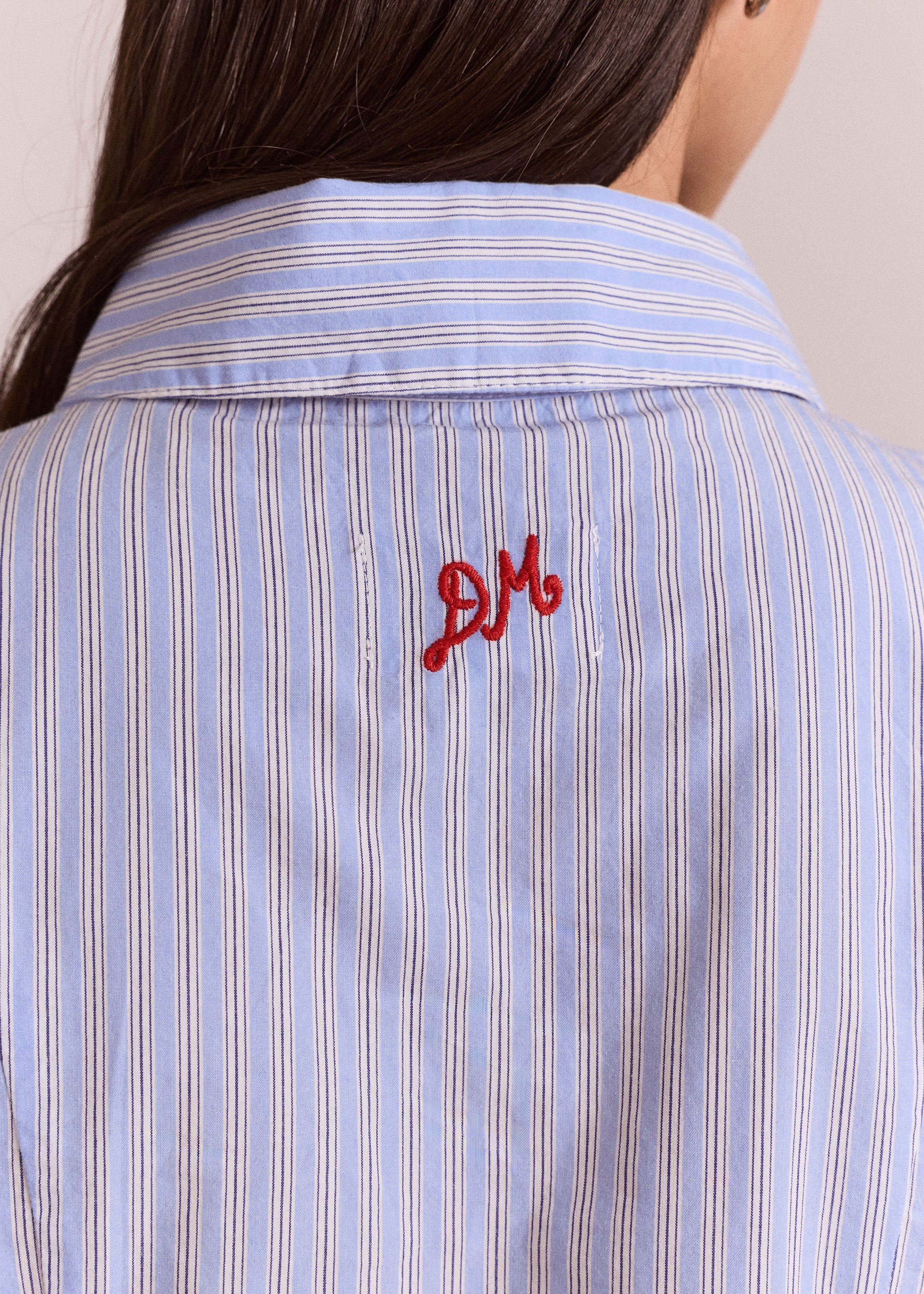 Damson Madder Ebba Shirt - Mini Blue Stripe