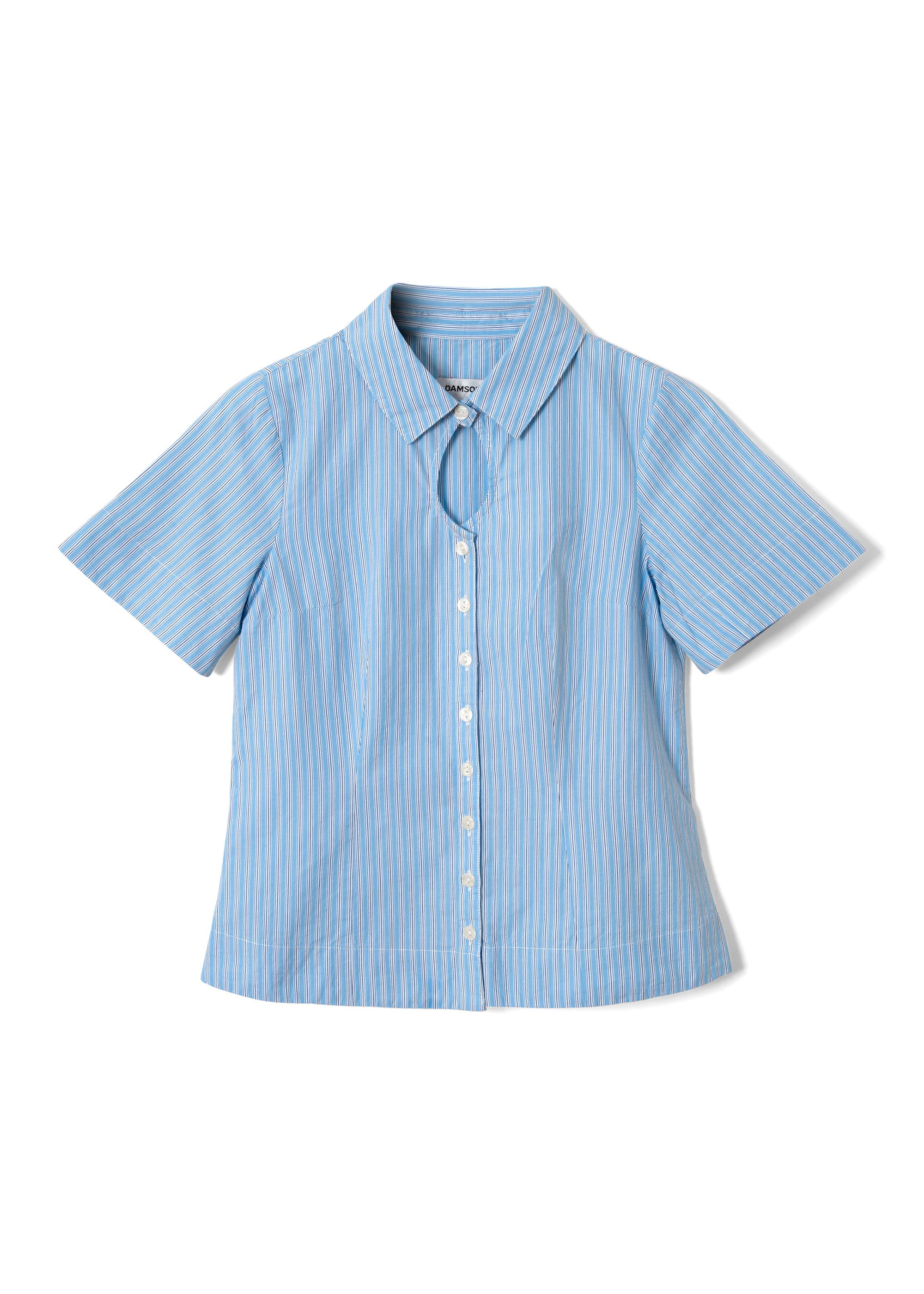 Damson Madder Ebba Shirt - Mini Blue Stripe
