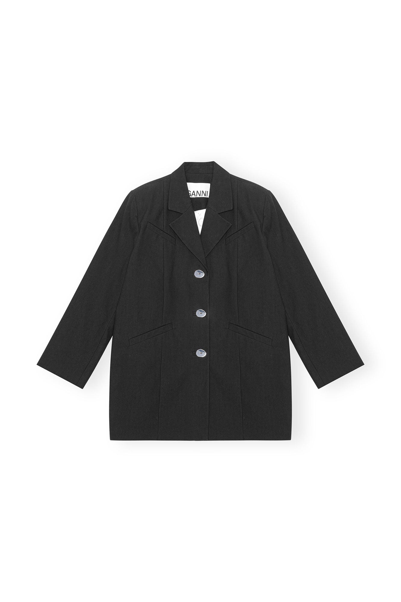 GANNI - Cotton Suiting Oversized Blazer