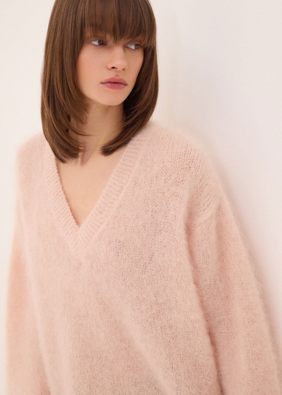 ottod'Ame Oversized V-Neck Sweater - Rose