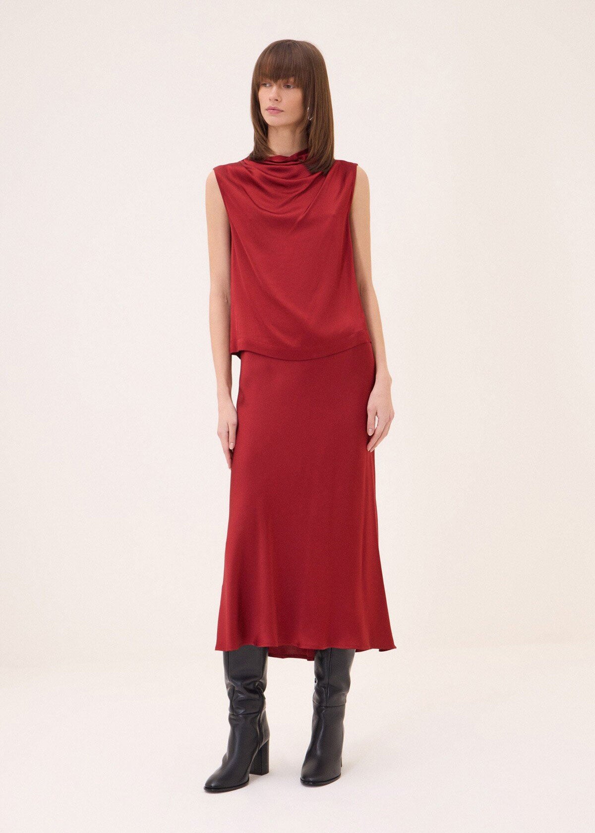 ottod'Ame Sleeveless Top with Draped Neck