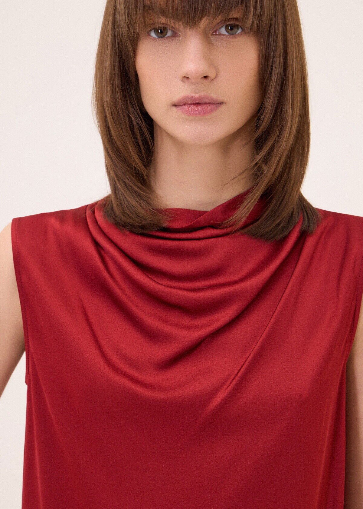ottod'Ame Sleeveless Top with Draped Neck