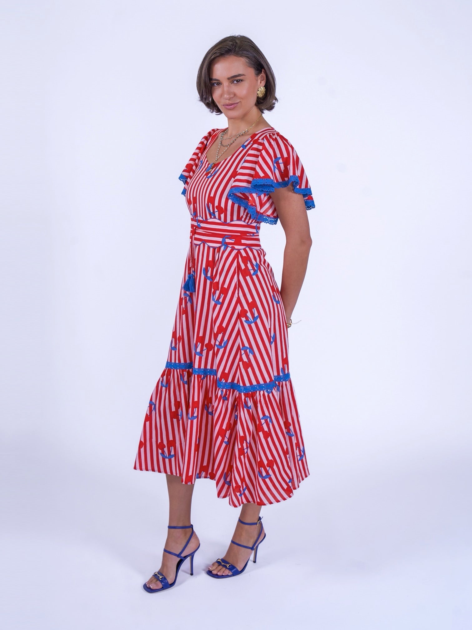 New Day Originals Feather Dress - Cherry Stripe