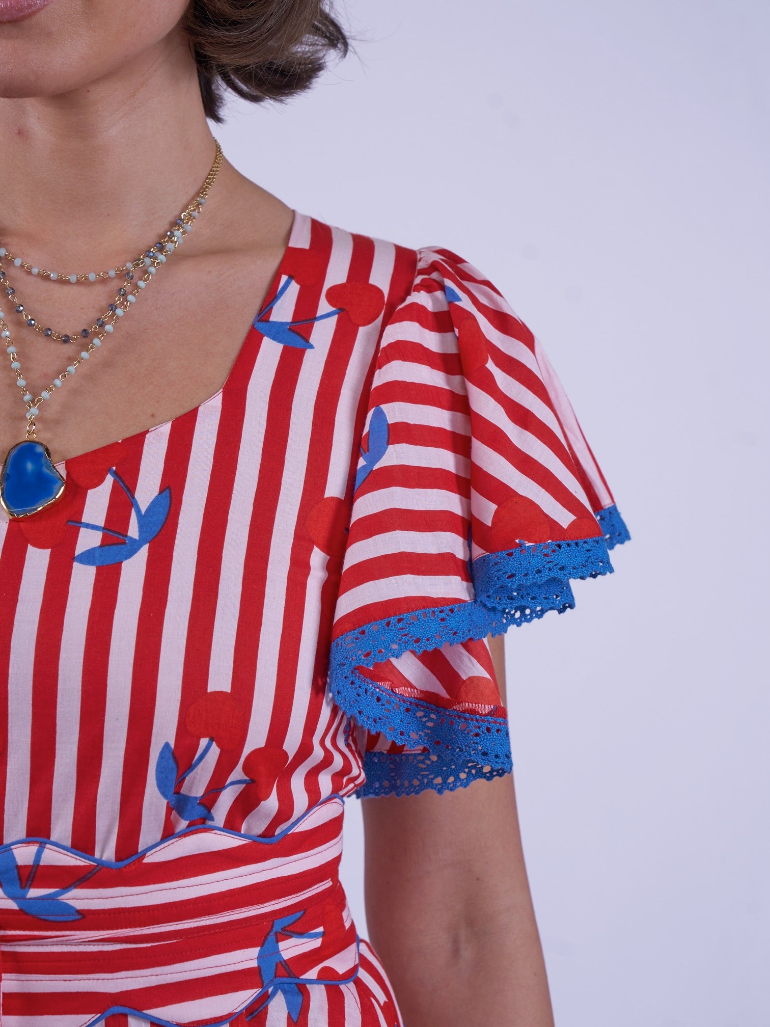 New Day Originals Feather Dress - Cherry Stripe