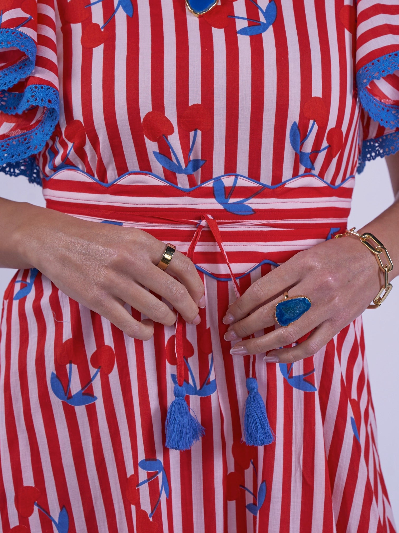 New Day Originals Feather Dress - Cherry Stripe