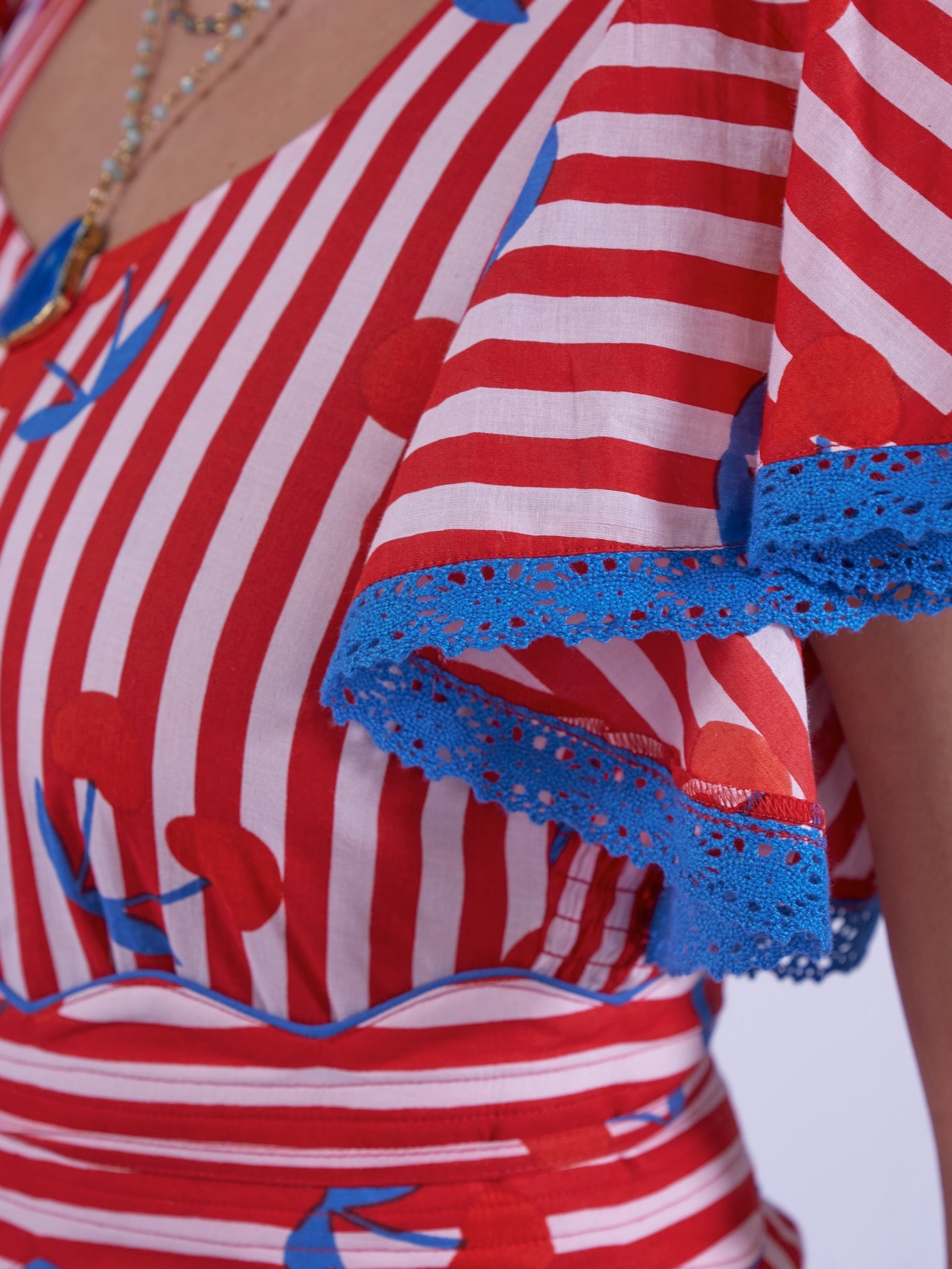 New Day Originals Feather Dress - Cherry Stripe