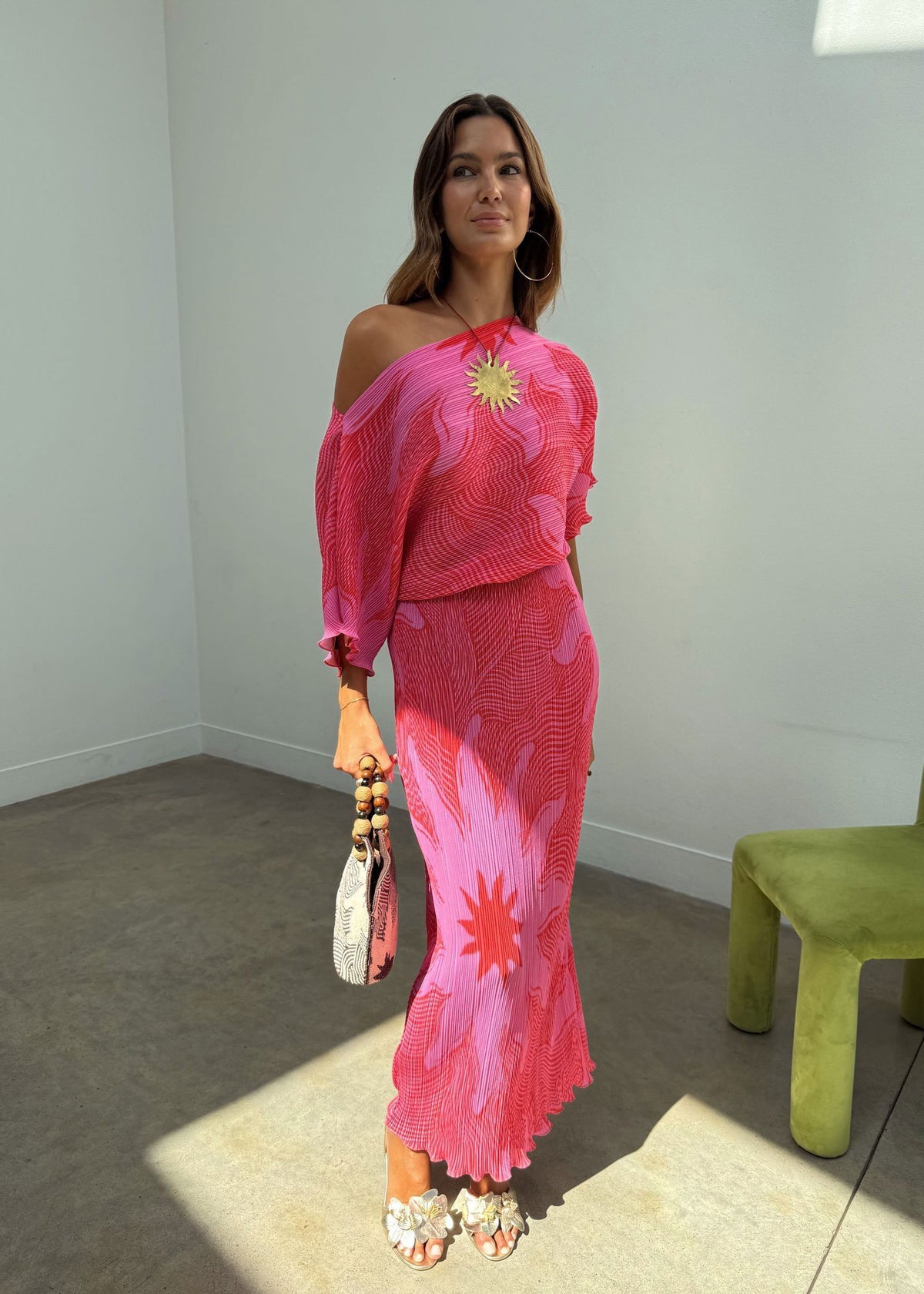 strapless open back dress Red and Pink Afia Midi Dress – Never Fully Dressed main image 1