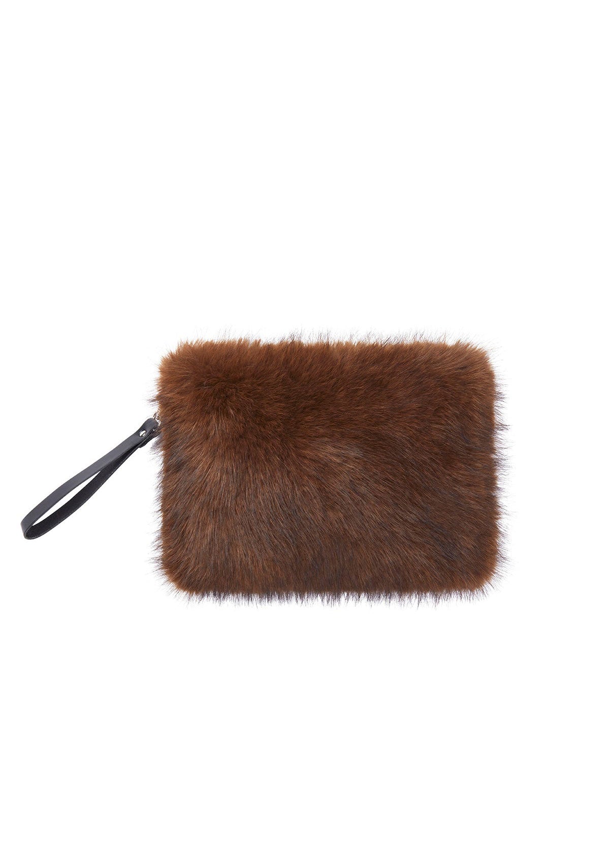 Helen Moore Clutch Bag with Wrist Strap - Mahogany