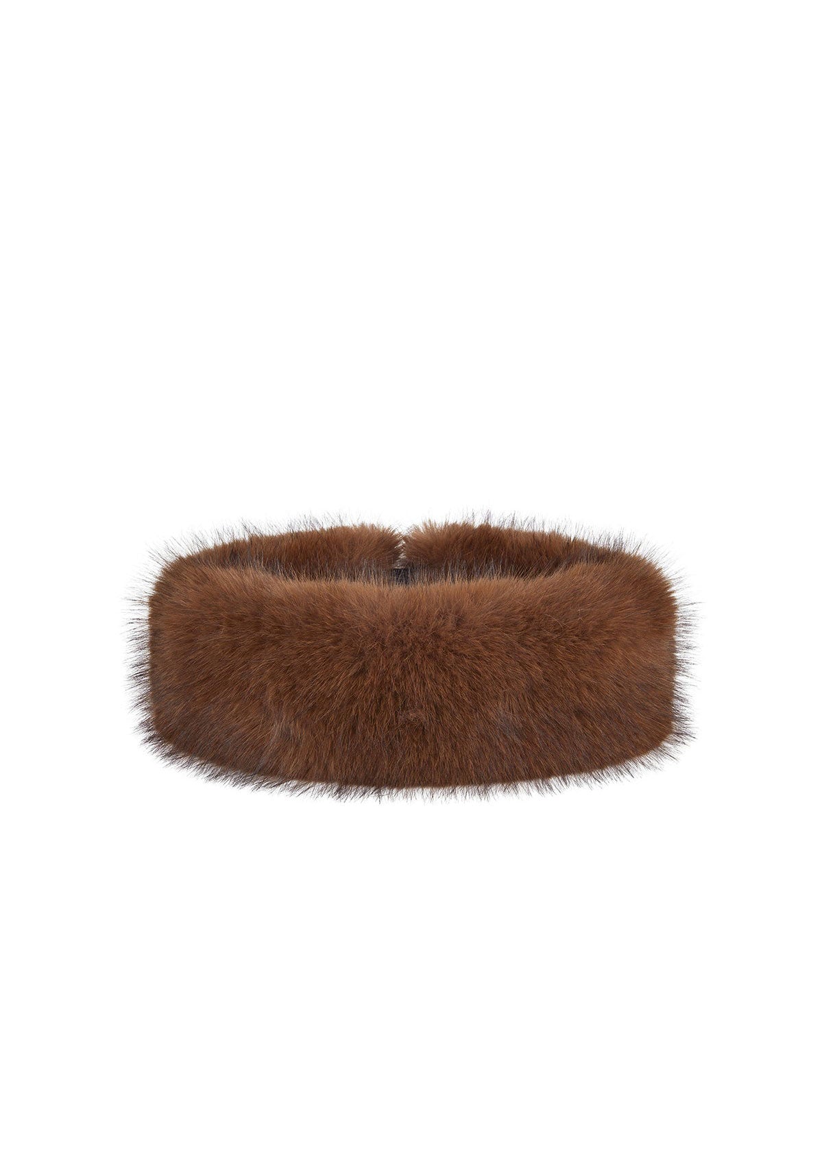 Helen Moore Faux Fur Huff Headband - Mahogany