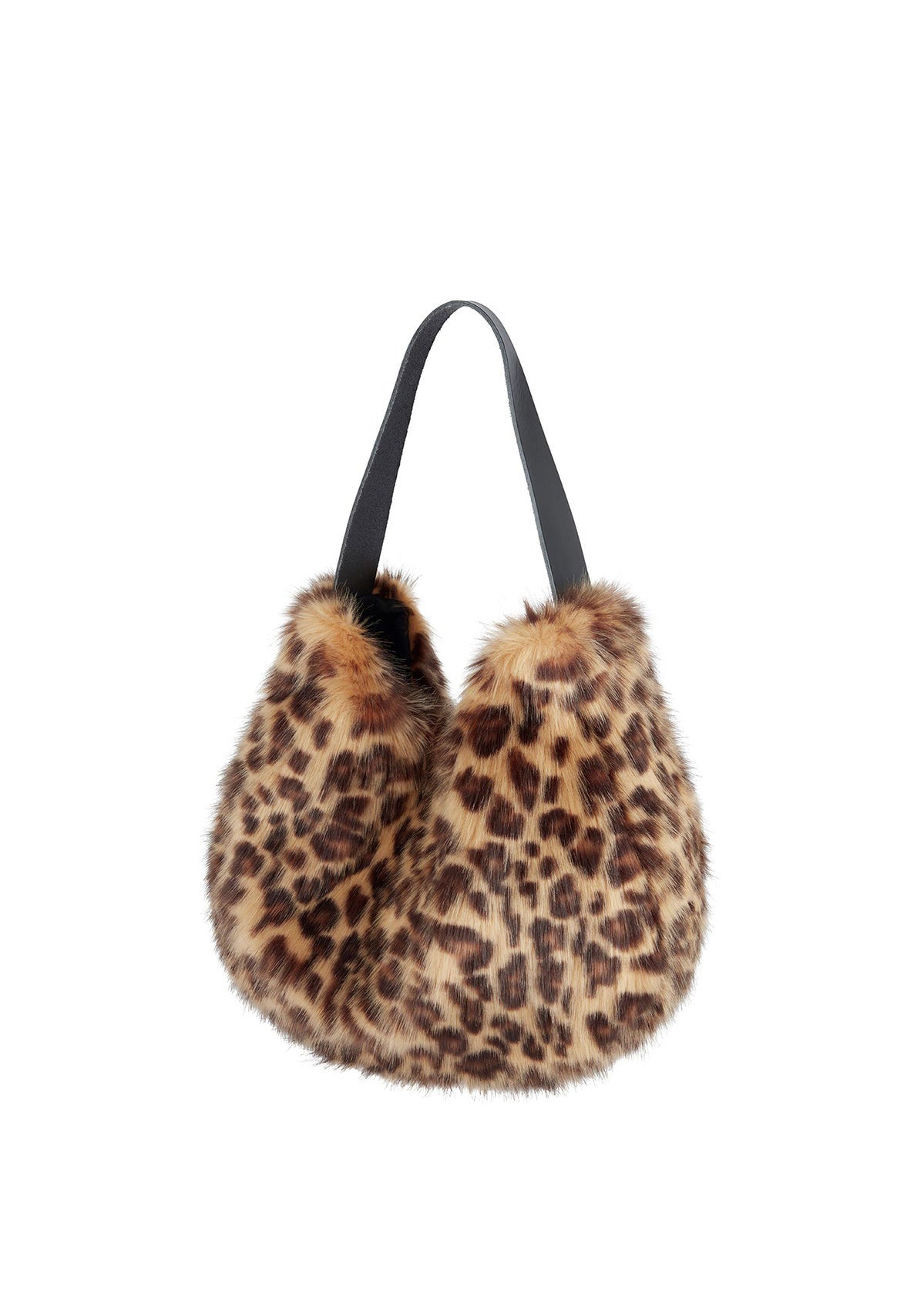 Helen Moore Faux Fur Slouch Bag - Leopard