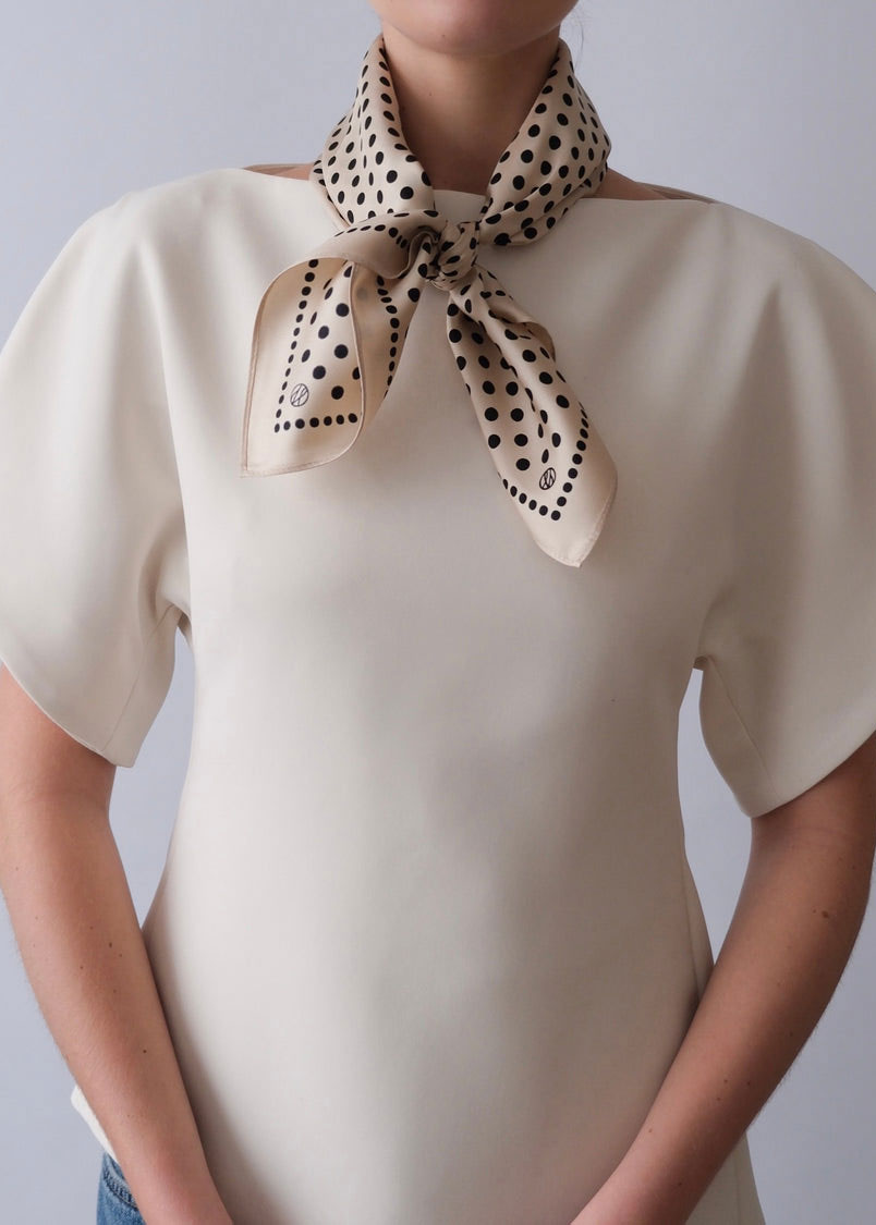 Lescarf Polkadot Scarf - Sand - 65cm