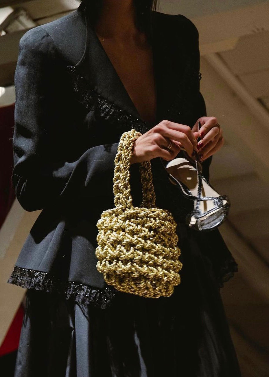 Isla De Gar Hive Luxe Cord Bag - Gold