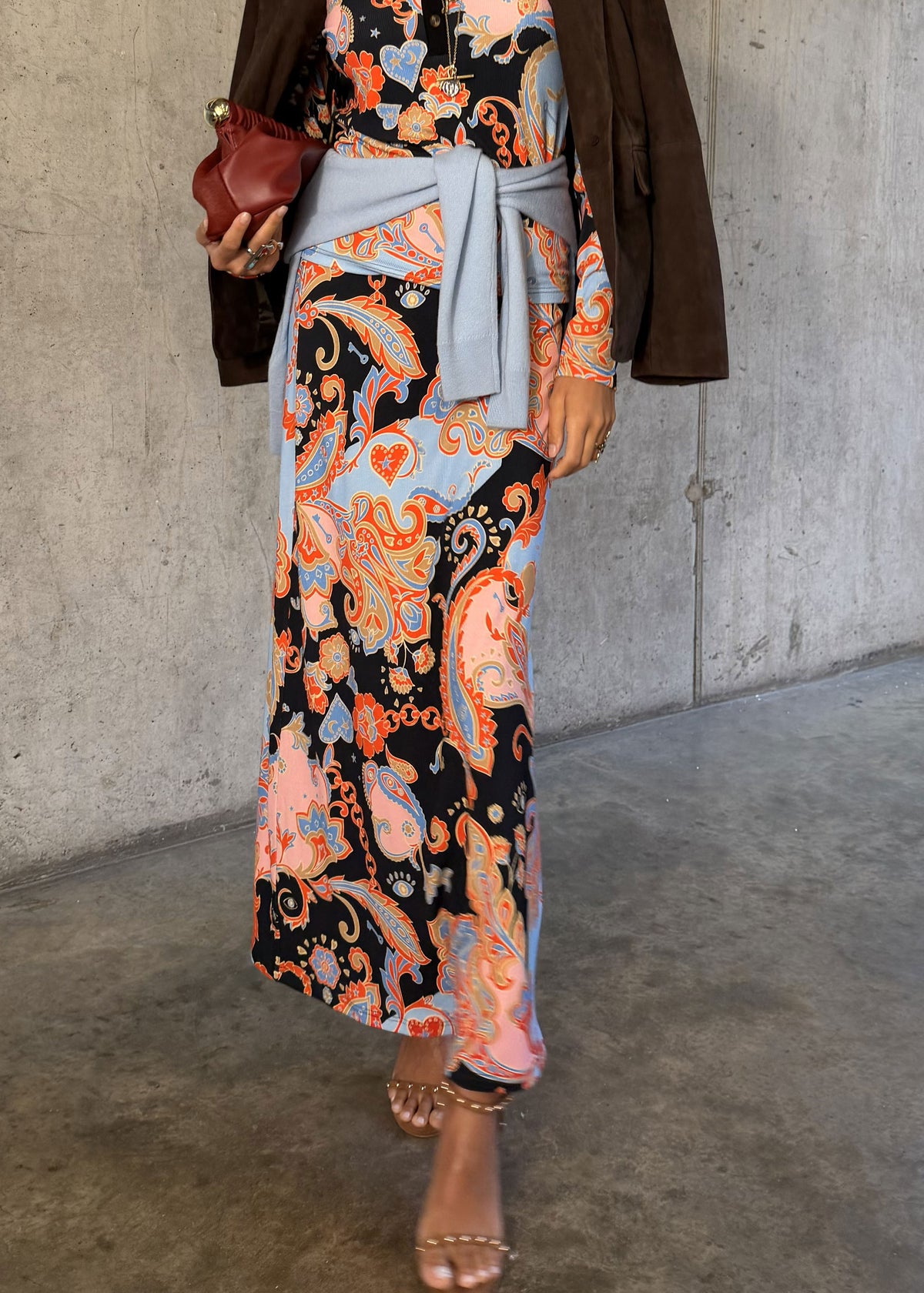 Never Fully Dressed Paisley Rib Dorris Skirt