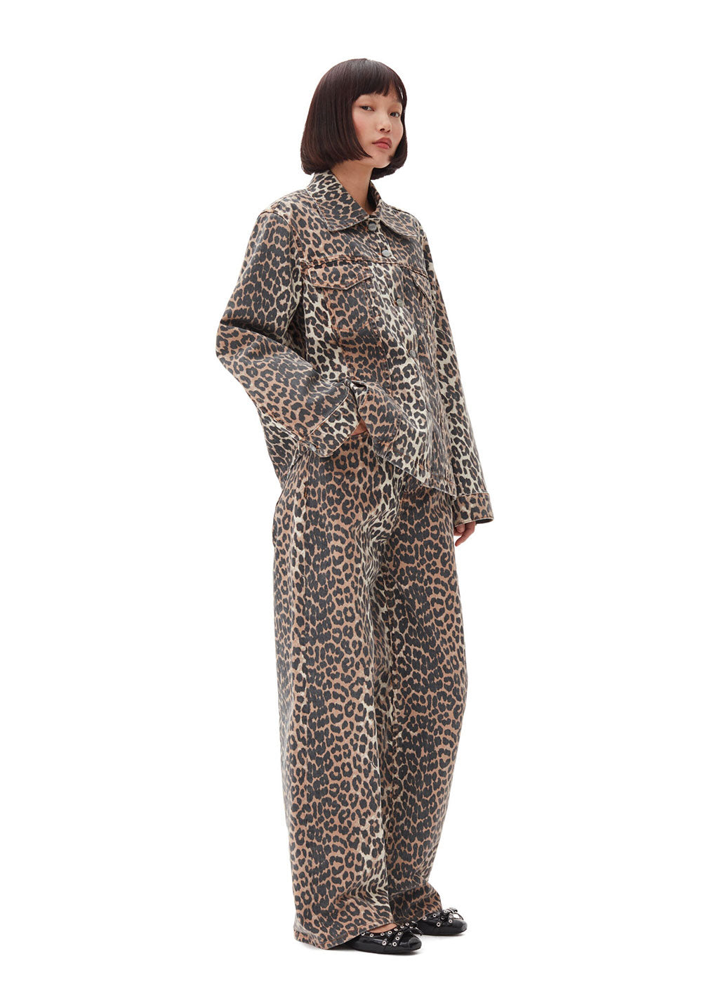 ジャケット・アウター 00s gimmick leopard deformed jacket Y2K Hesaco Y2k Aesthetic Leopard Print Denim Jacket for Women