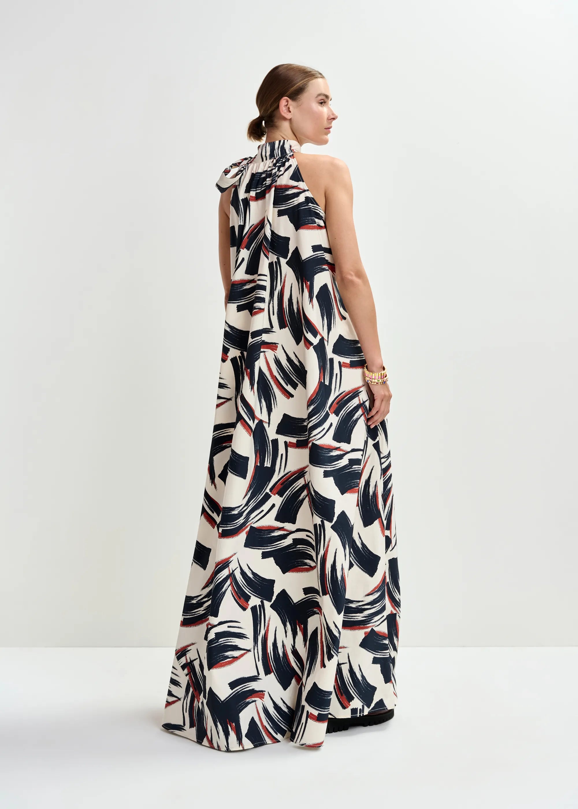 Essentiel Antwerp Jayda Maxi Dress - Black/Brown/Off-White