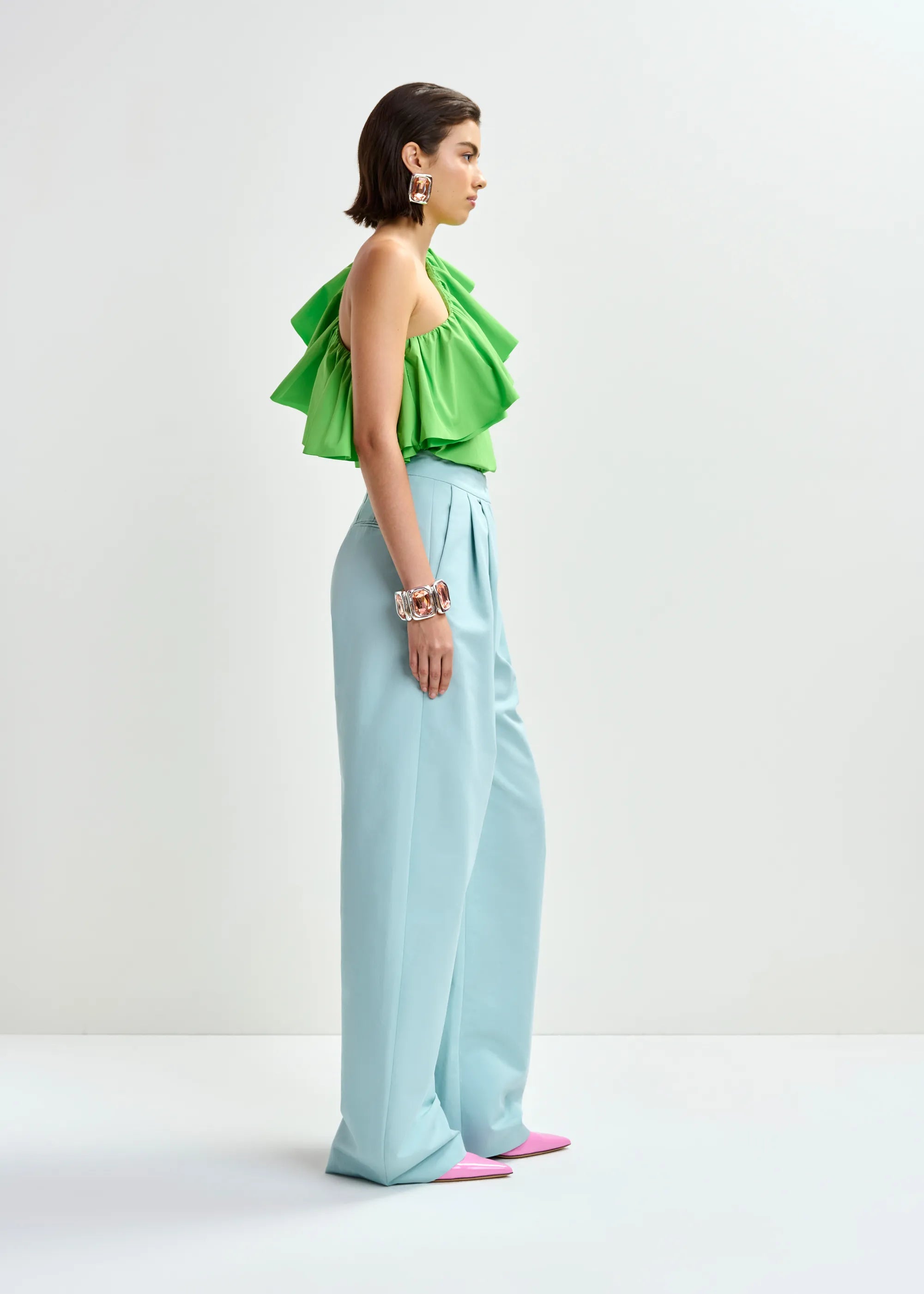 Essentiel Antwerp Jillian Ruffle Top - Green