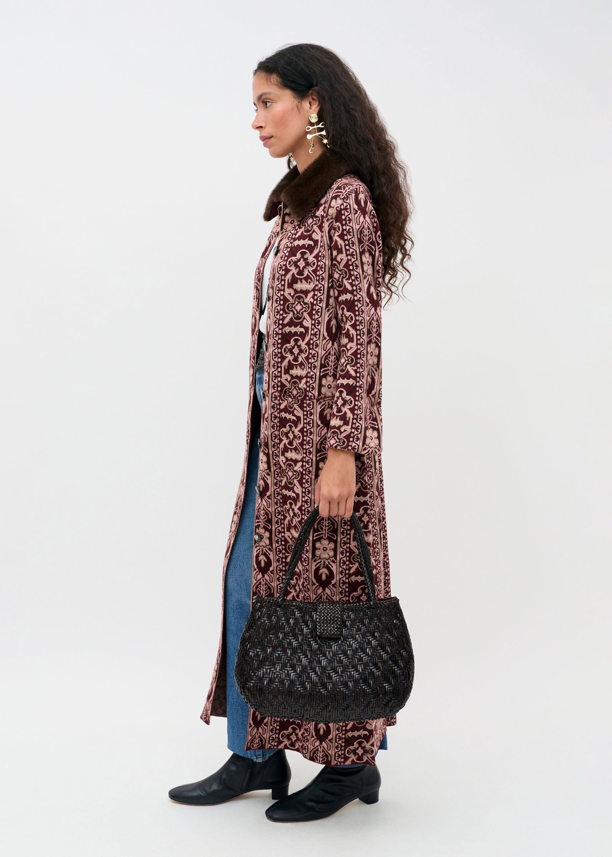 Rixo Jacoba Cardigan - Tapestry Bloom Bordeaux