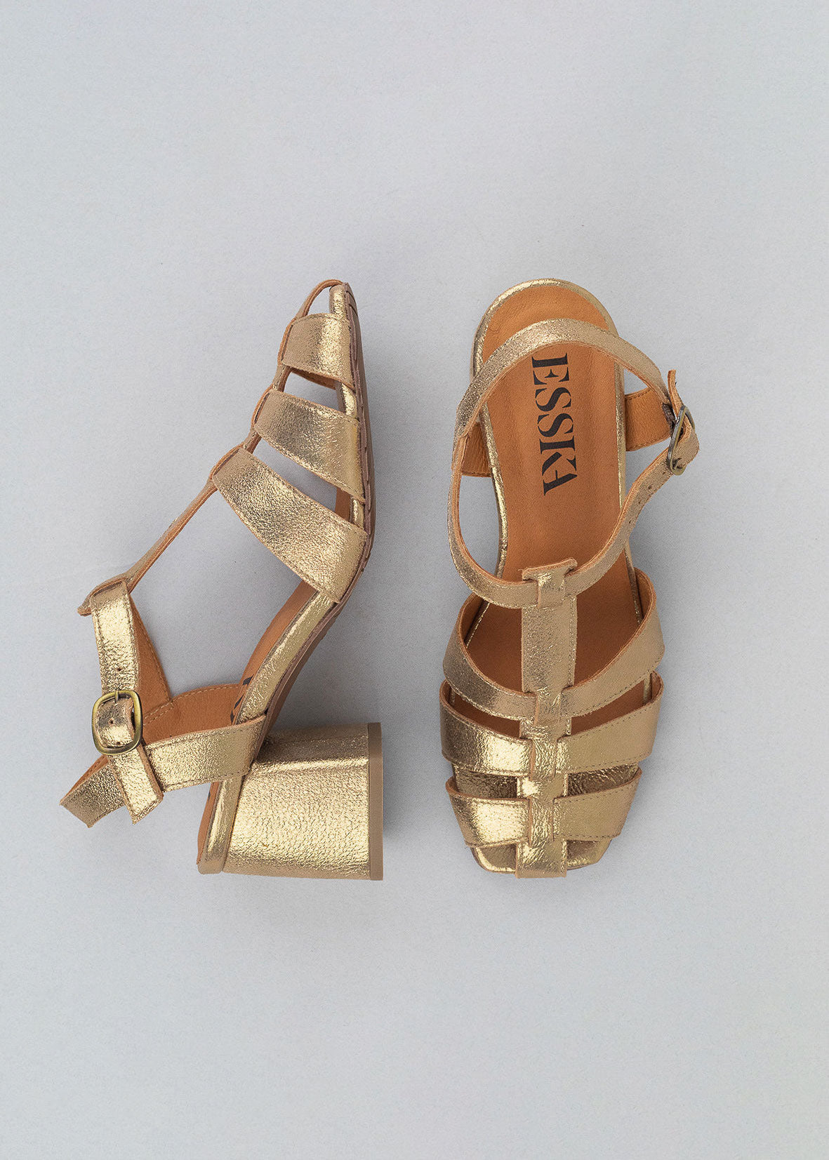 Esska Jenny Gold Dust Heeled Sandals