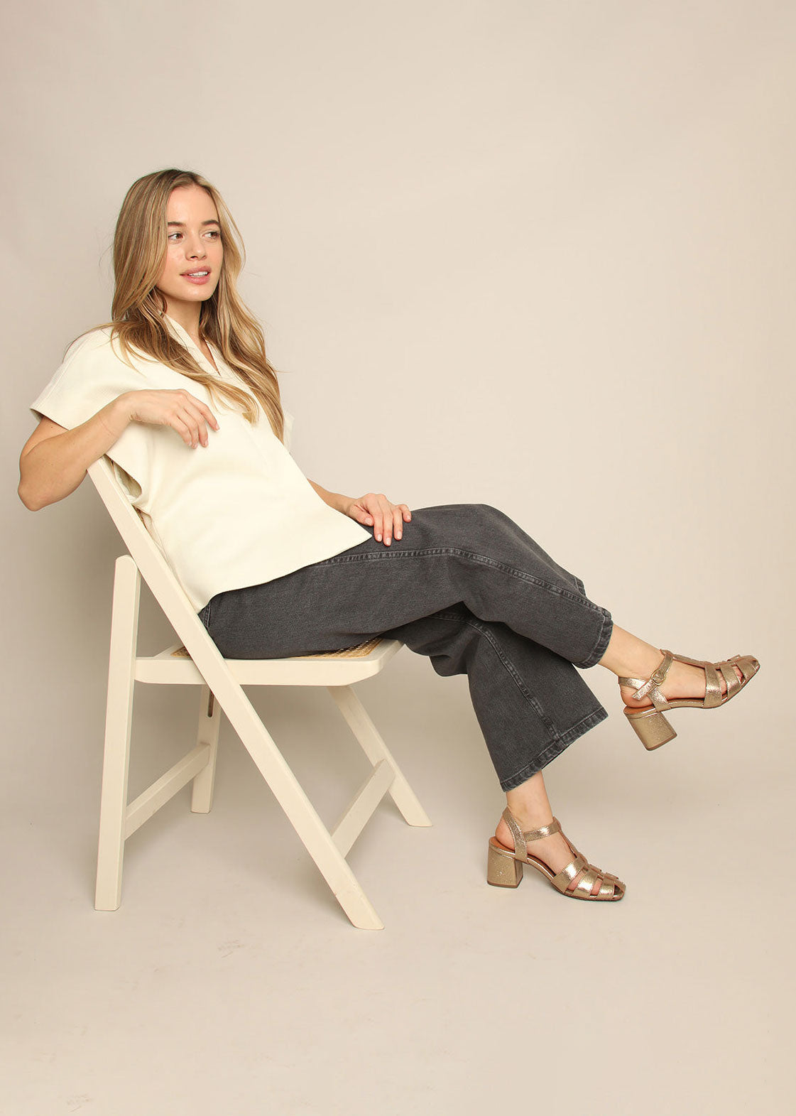 Esska Jenny Gold Dust Heeled Sandals