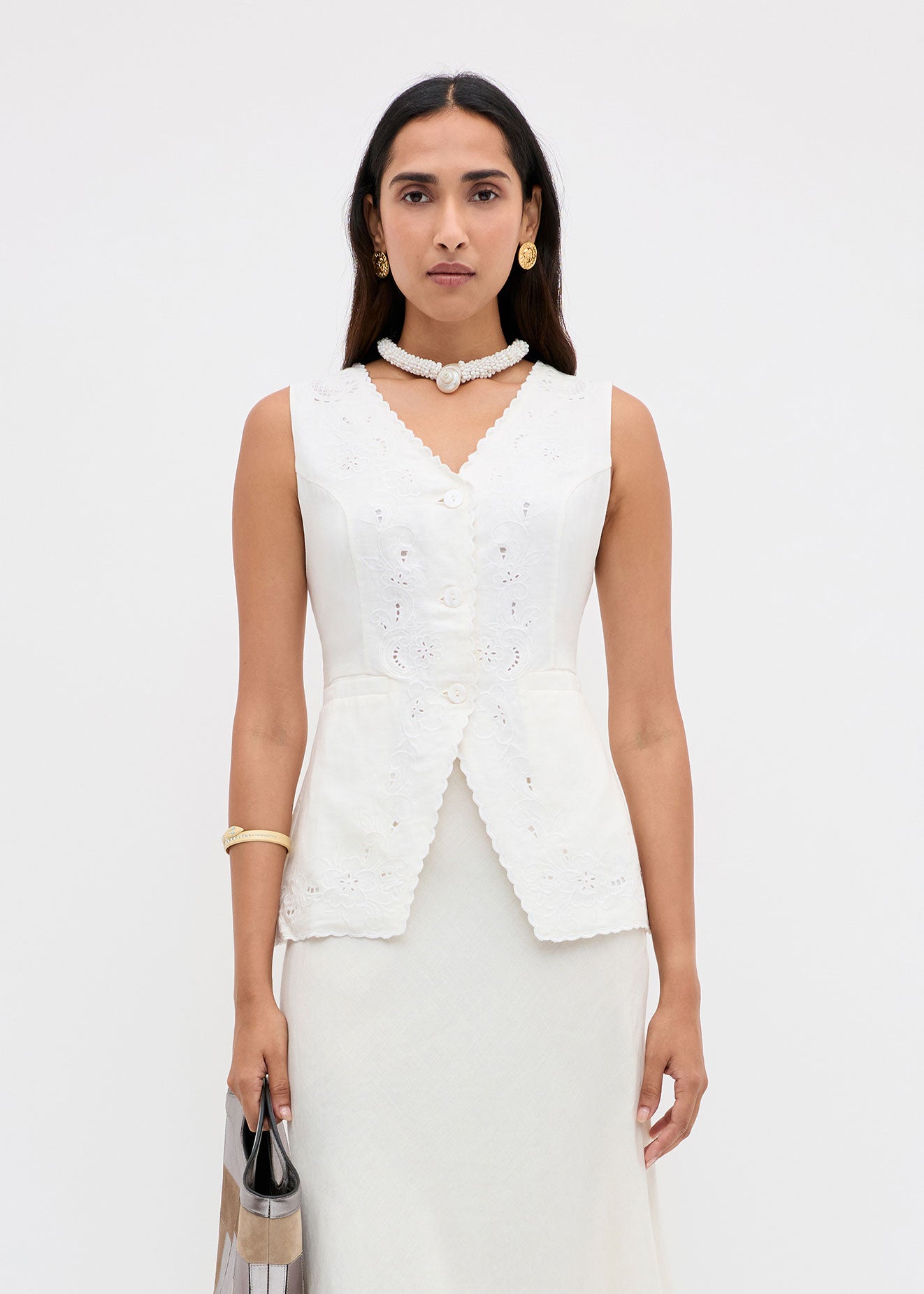 Rixo Jesse Top - Esther Cutwork Embroidery Ivory