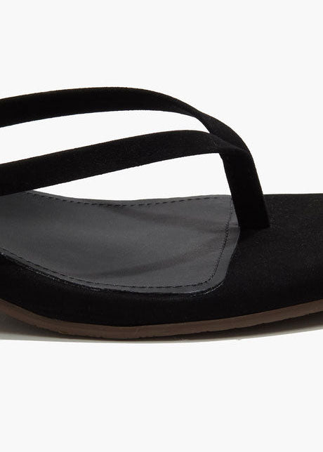 TKEES Square Toe Julia Suede Kitten Heel - Sable