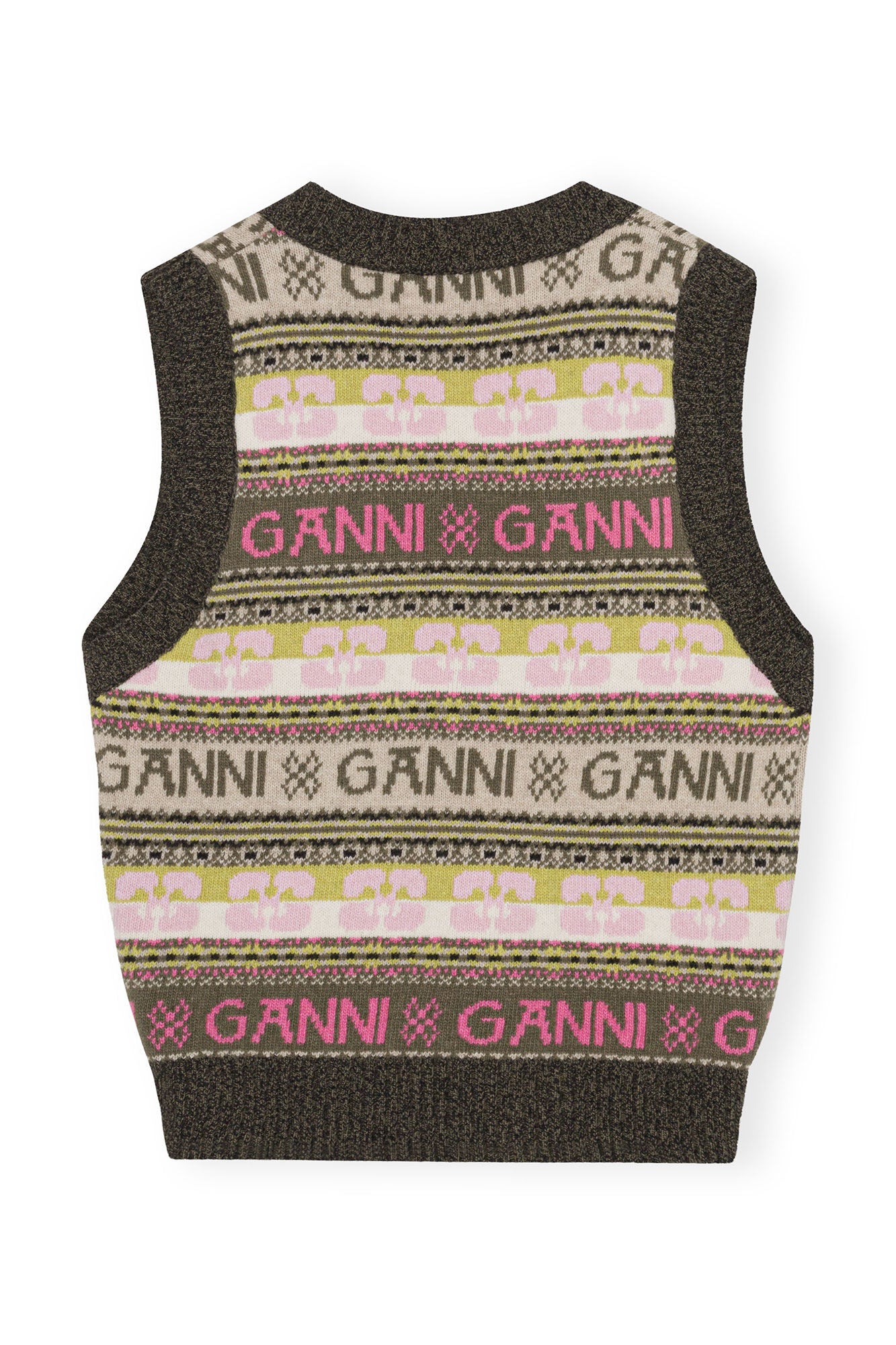 GANNI - Logo Wool Wool Mix Vest Kalamata