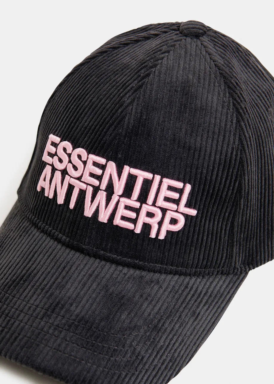 Essentiel Antwerp Kainor Corduroy Cap - Charcoal Chic