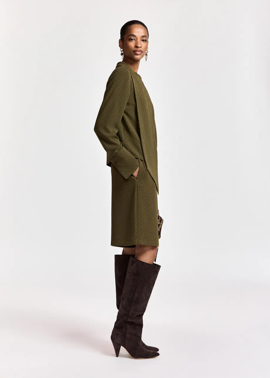 Essentiel Antwerp Kalamchoe Draped Top - Khaki