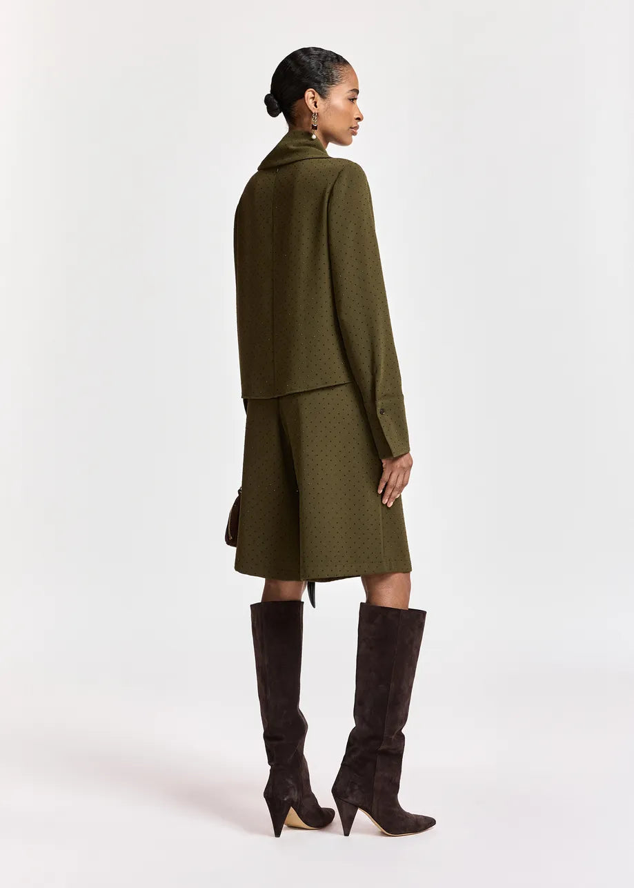 Essentiel Antwerp Kalamchoe Draped Top - Khaki