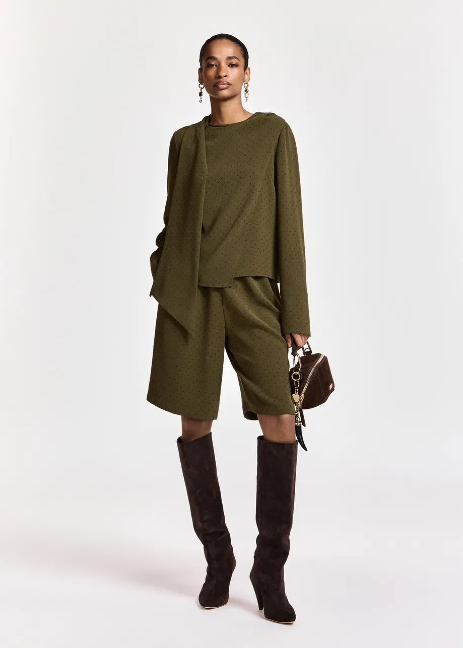 Essentiel Antwerp Kalamchoe Draped Top - Khaki