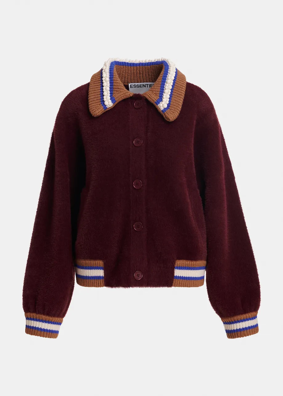 Essentiel Antwerp Kamore Knit Cardigan - Burgundy