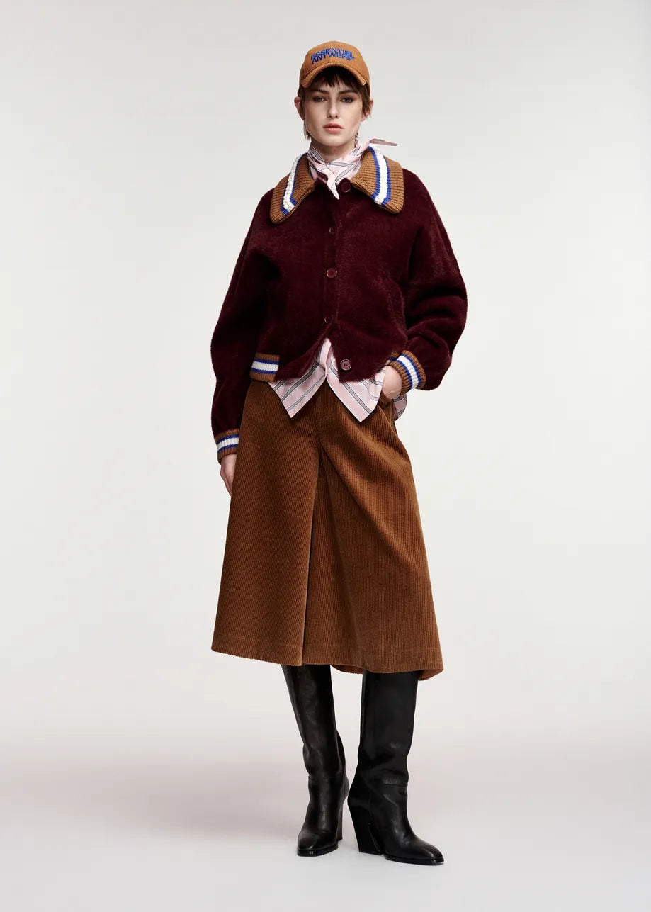 Essentiel Antwerp Kamore Knit Cardigan - Burgundy