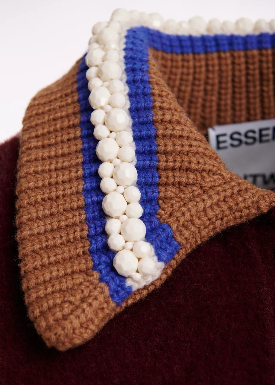 Essentiel Antwerp Kamore Knit Cardigan - Burgundy