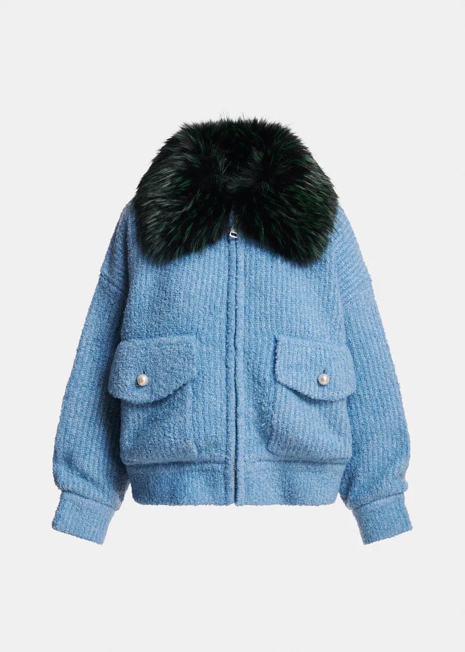 Essentiel Antwerp Kanada Bouclé Bomber Jacket