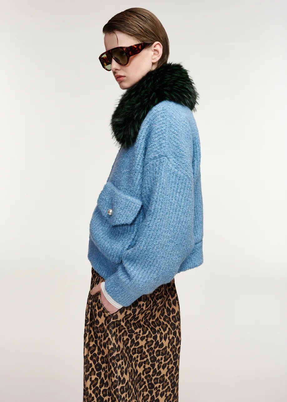 Essentiel Antwerp Kanada Bouclé Bomber Jacket