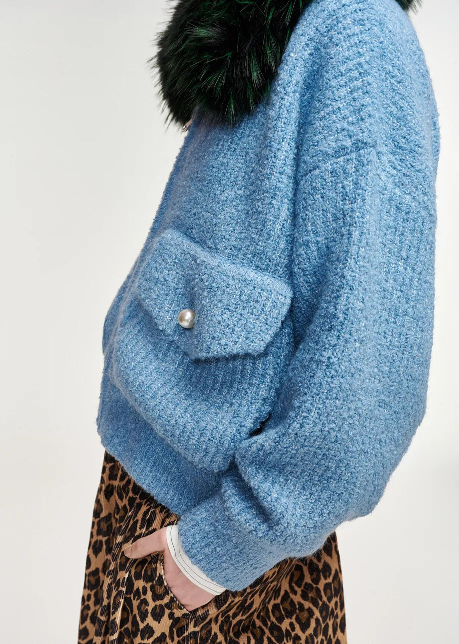 Essentiel Antwerp Kanada Bouclé Bomber Jacket