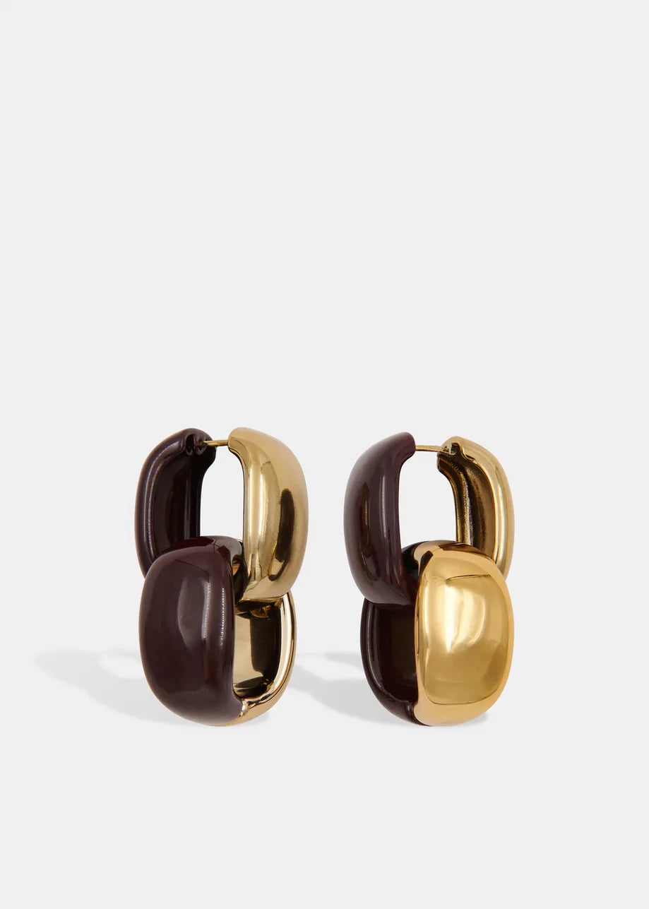 Essentiel Antwerp Karrie Earrings - Brown & Gold