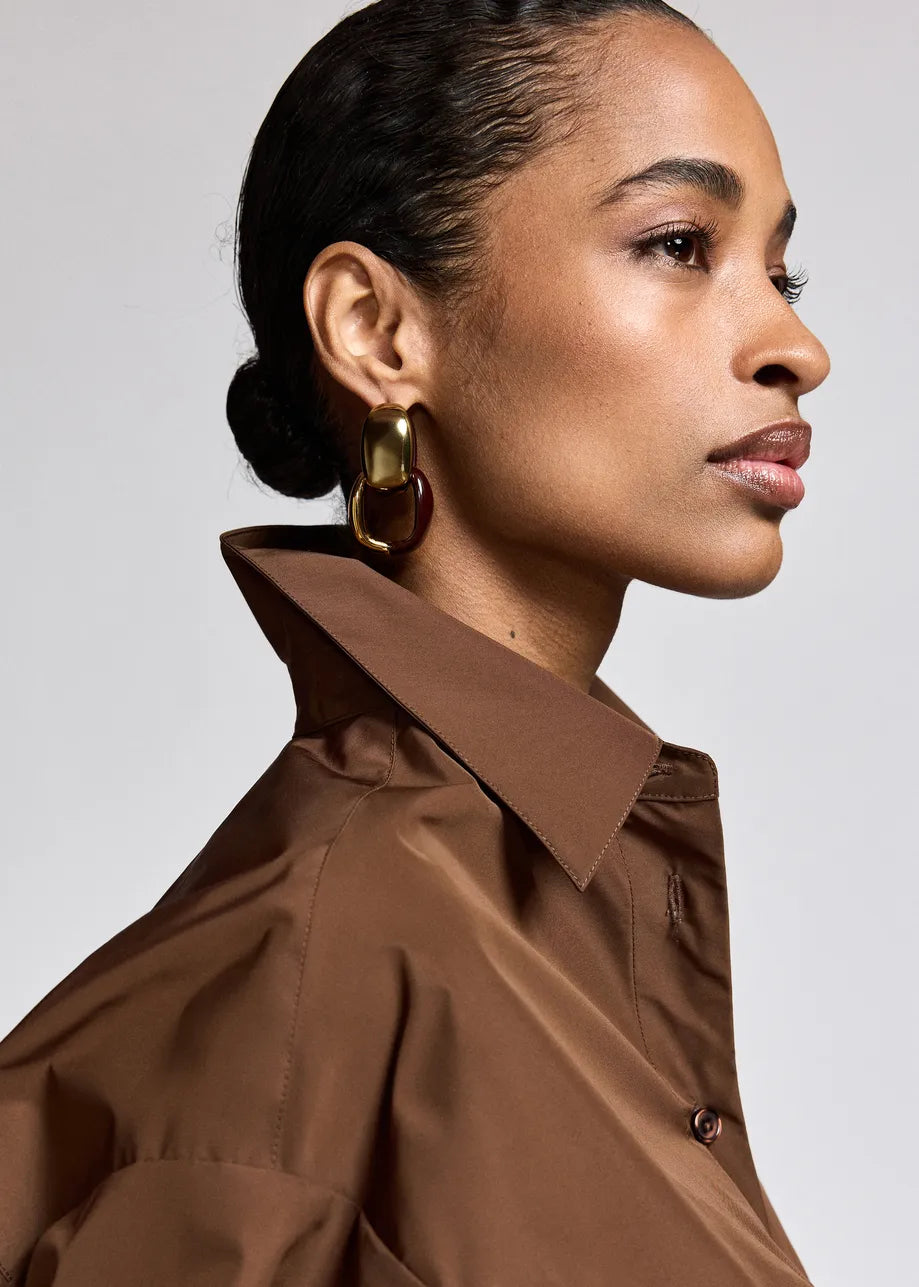 Essentiel Antwerp Karrie Earrings - Brown & Gold