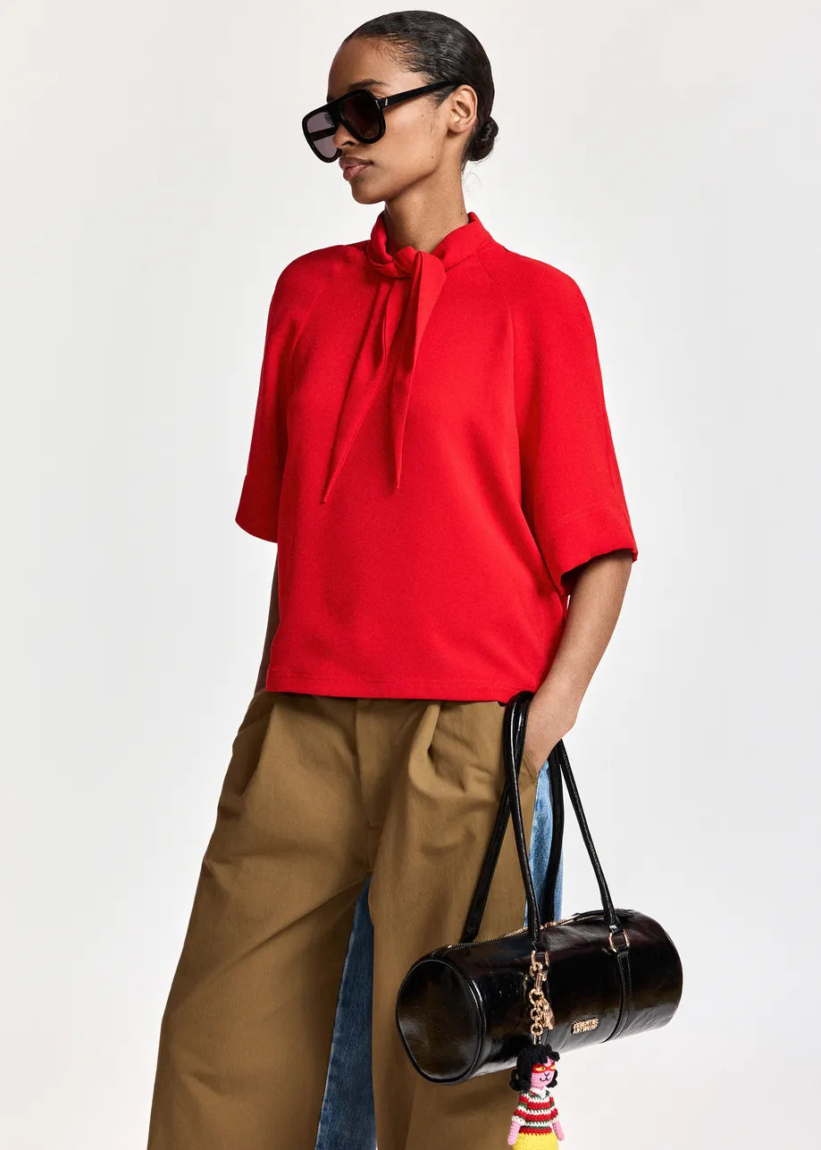 Essentiel Antwerp Kassie Collar Top - Red