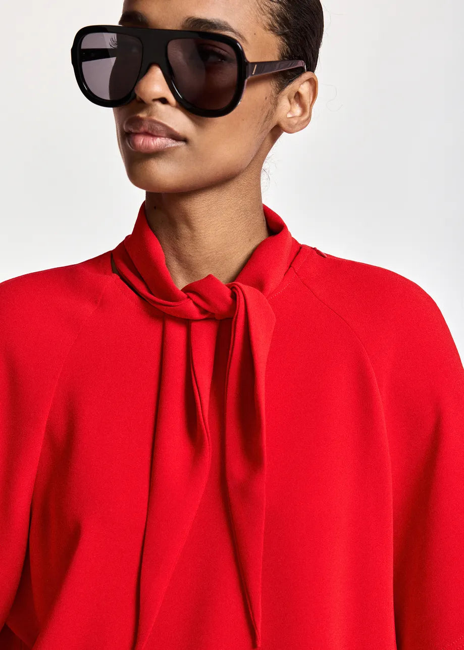 Essentiel Antwerp Kassie Collar Top - Red