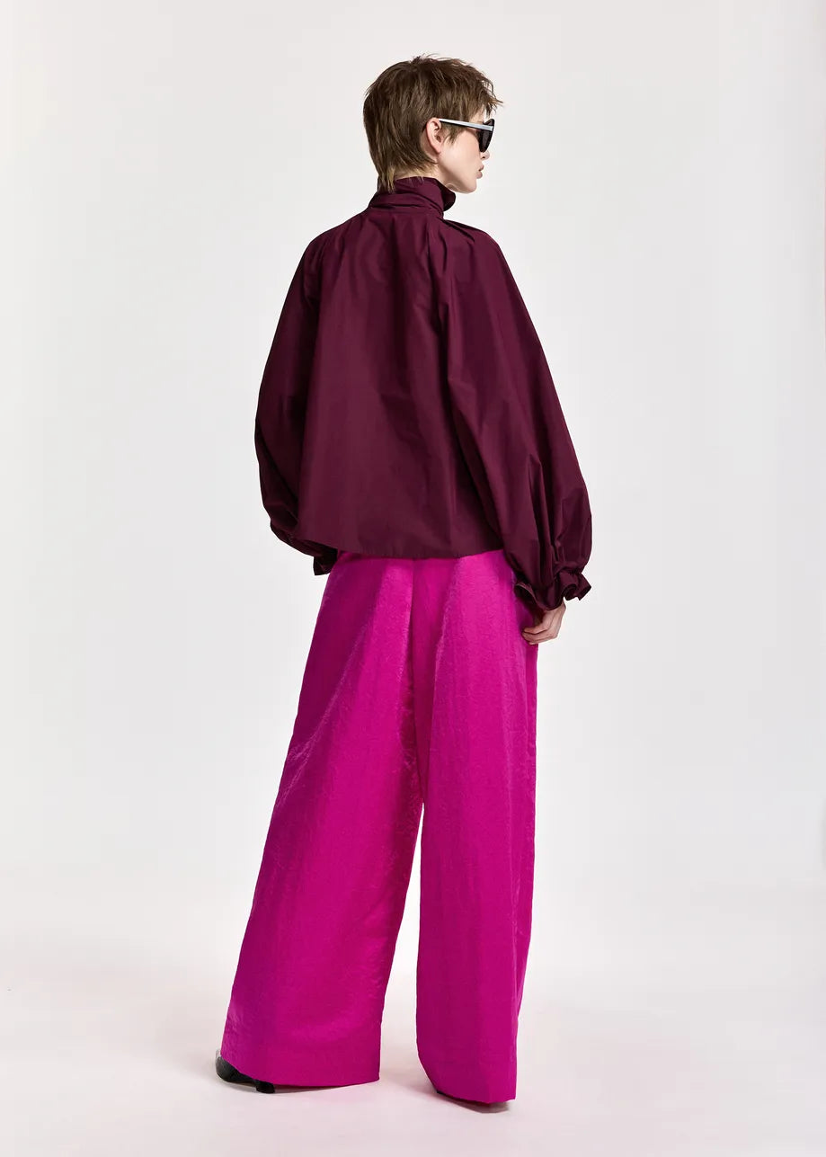 Essentiel Antwerp Keily Pussy-Bow Top - Burgundy