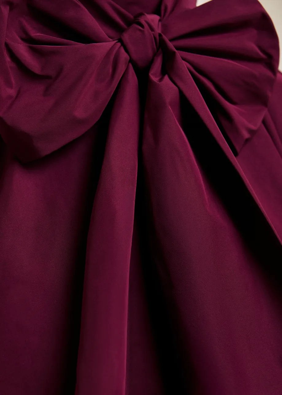 Essentiel Antwerp Keily Pussy-Bow Top - Burgundy