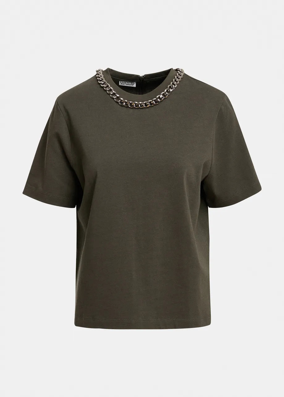Essentiel Antwerp Klaim Chain T-shirt - Khaki