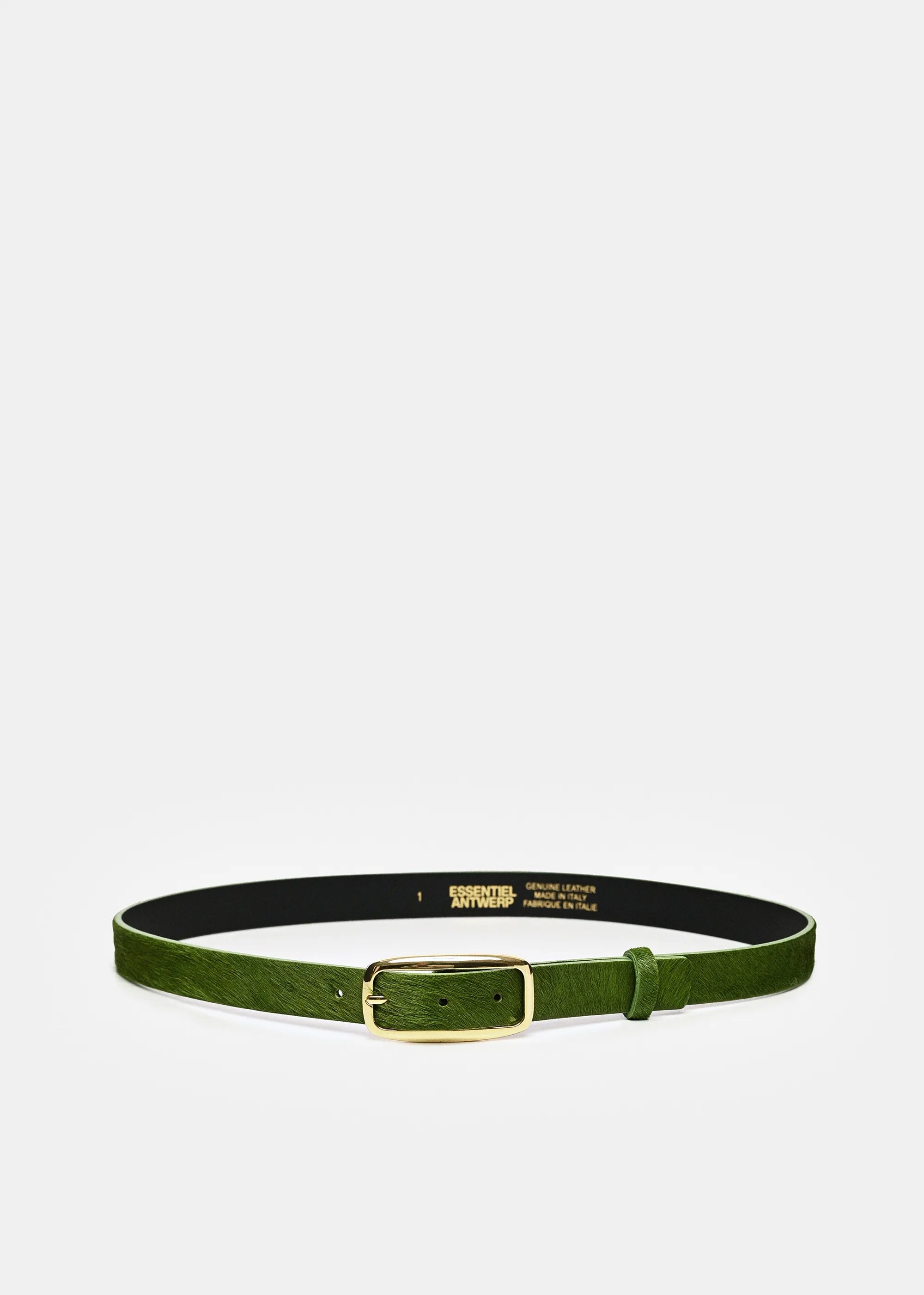Essentiel Antwerp Klub Textured Leather Belt - Green