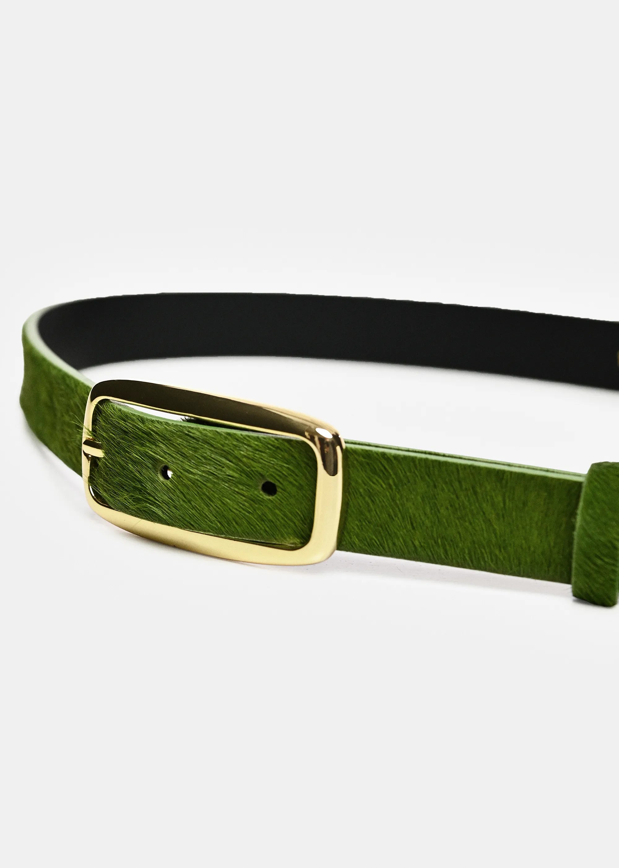 Essentiel Antwerp Klub Textured Leather Belt - Green