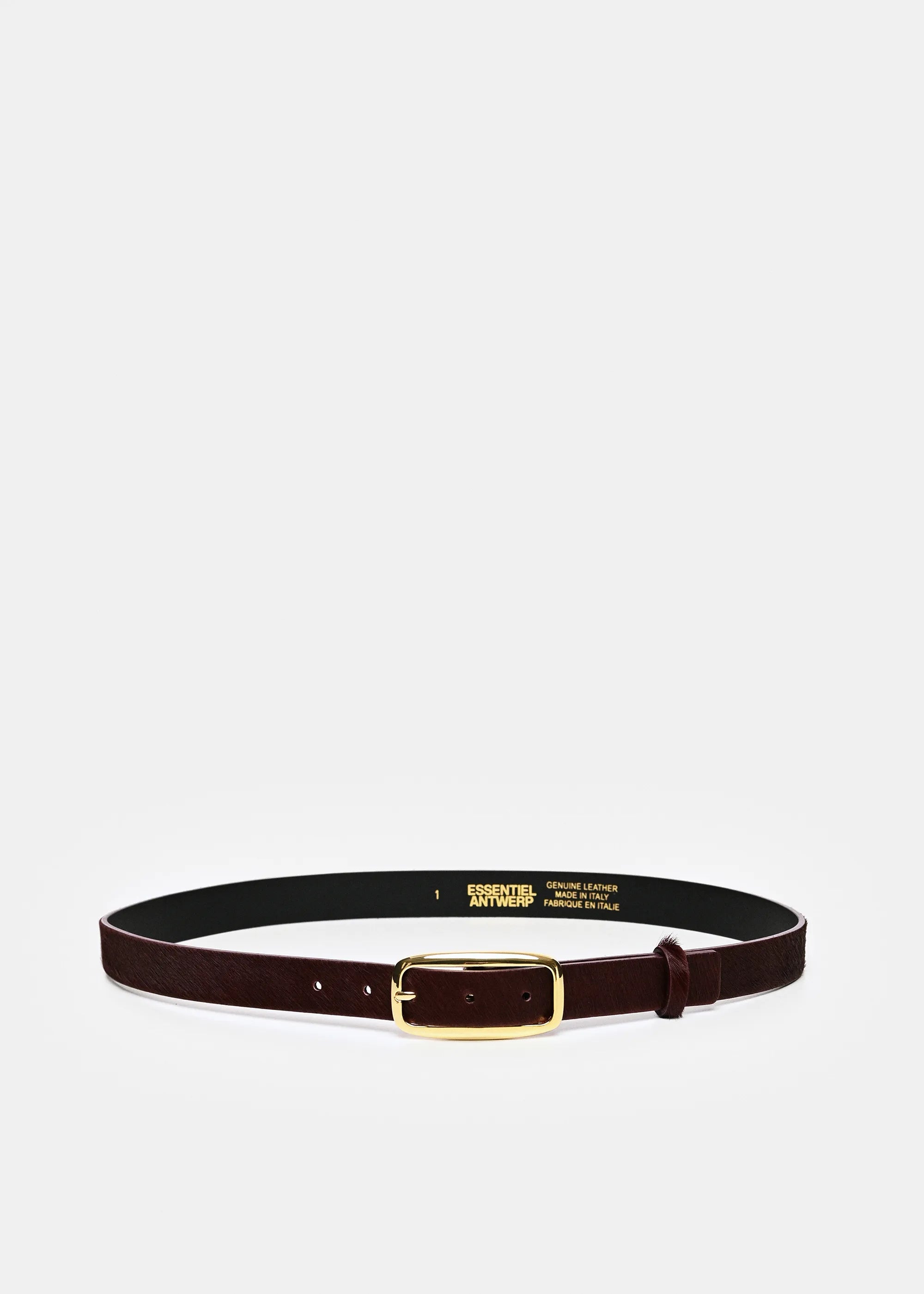 Essentiel Antwerp Klub Textured Leather Belt - Brown