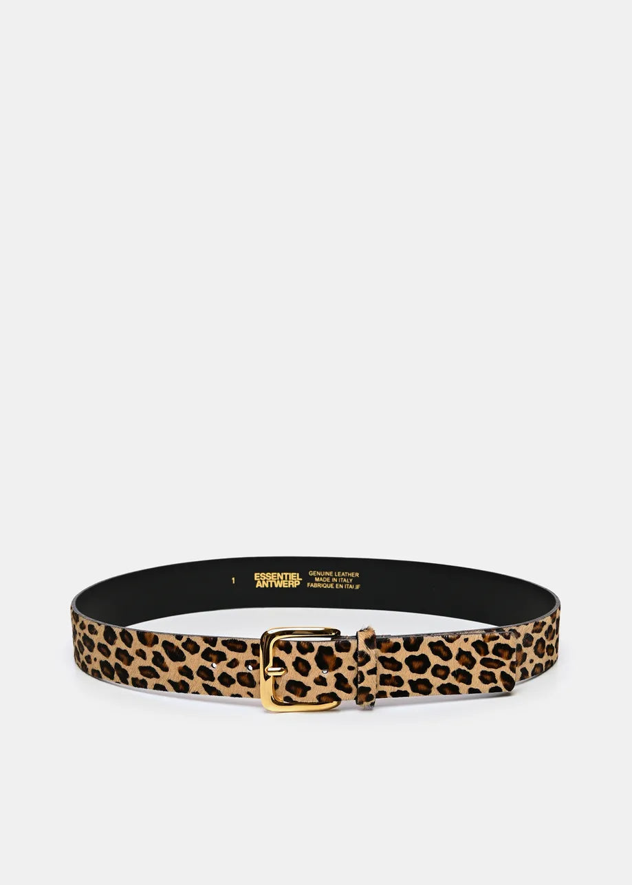 Essentiel Antwerp Leopard Print Leather Belt