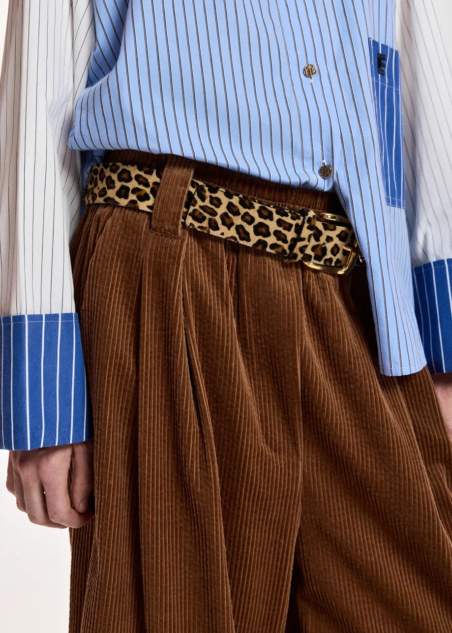Essentiel Antwerp Leopard Print Leather Belt