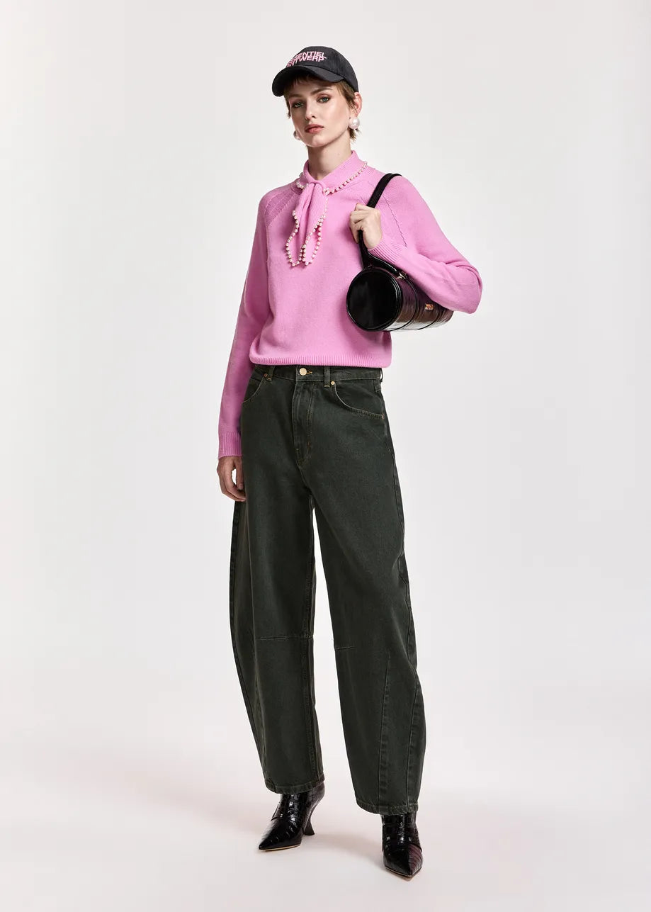 Essentiel Antwerp Kokos Barrel-Leg Jeans - Dark Green