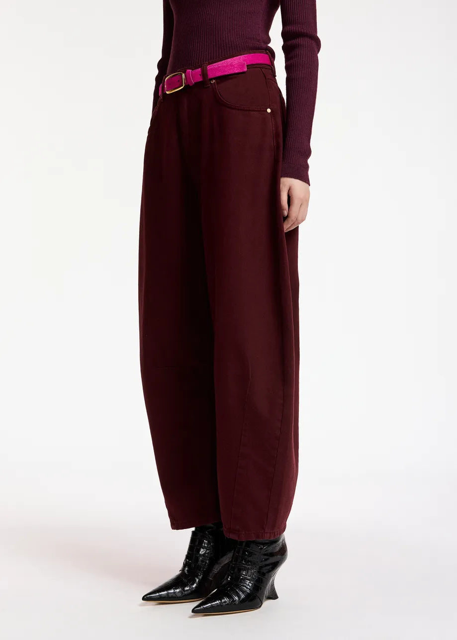 Essentiel Antwerp Kokos Barrel-Leg Jeans - Burgundy